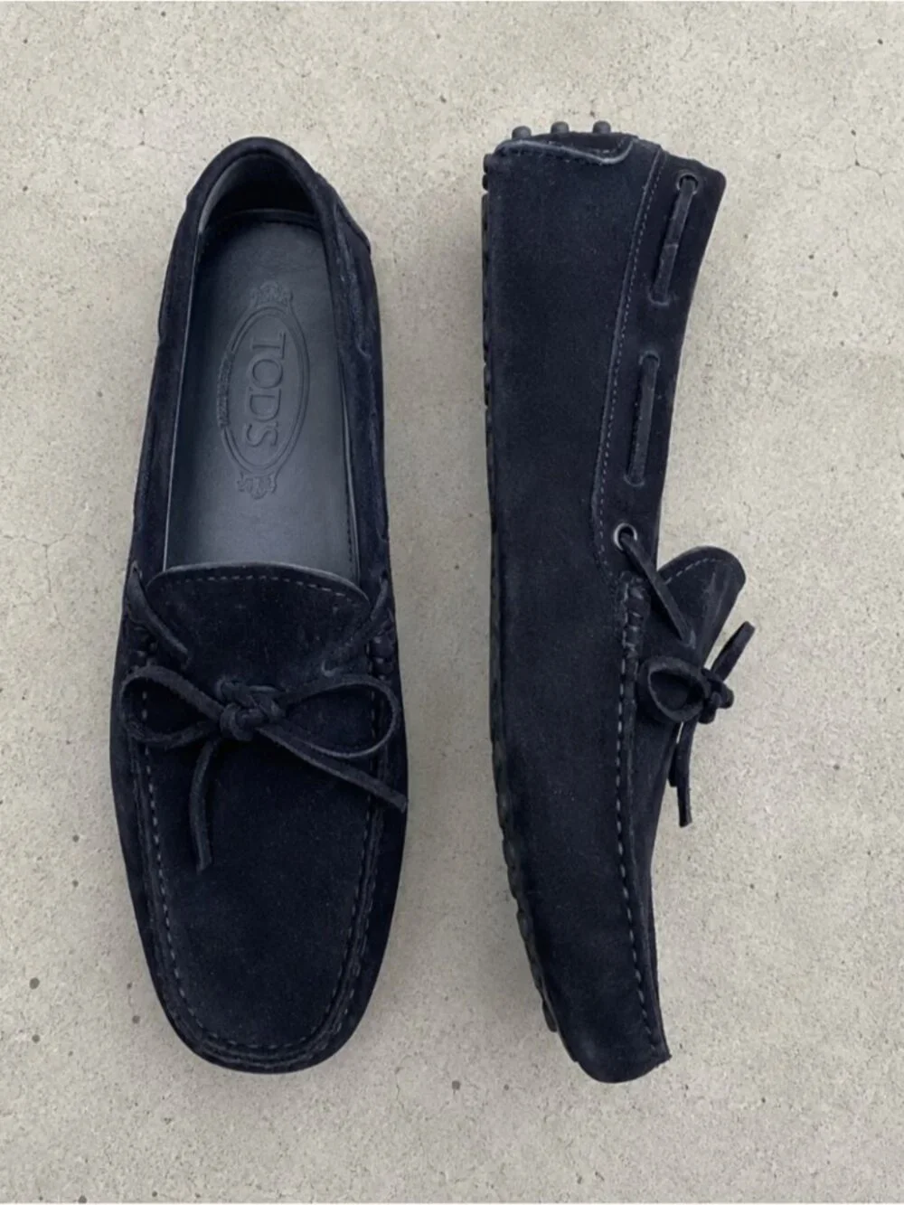 Tod’s Gommino Suede Driving Loafers Moccasin Shoes Men 6 Black Luxury Old Money